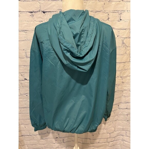 Garage Teal jacket hooded Women's zip up shell windbreaker rainjacket Size Small - Picture 5 of 9